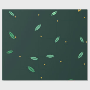 Papel De Regalo Patrón continuo de hojas botánicas verde oscuro