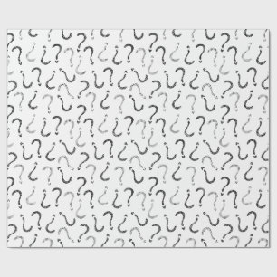 Papel De Regalo Patrón continuo de interrogación negro