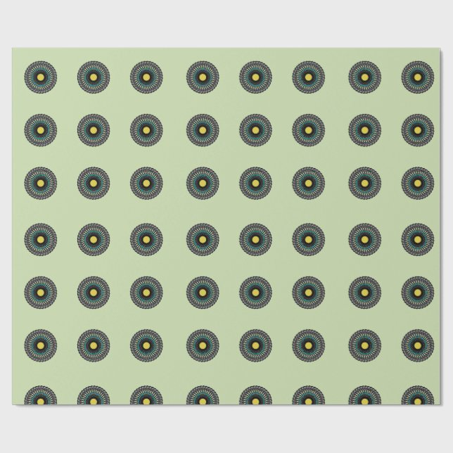 Papel De Regalo Patrón continuo de mandala floral (Superficie plana)