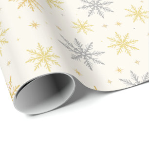 Papel De Regalo Patrón continuo de Navidad de copo de nieve de pla