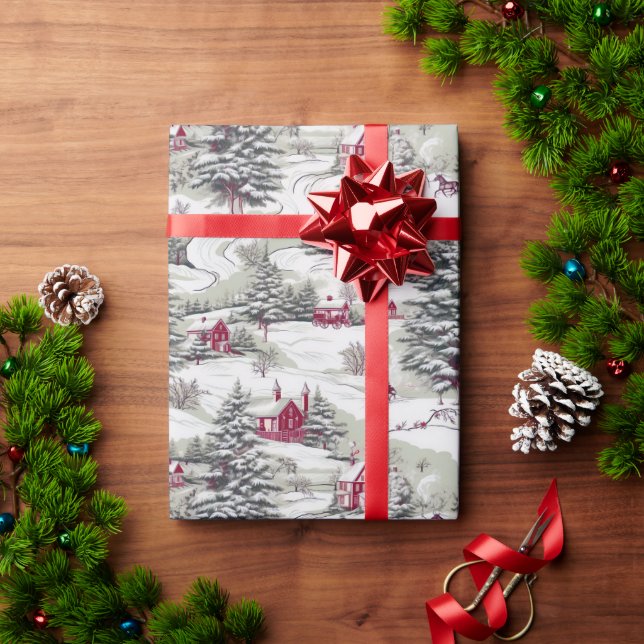 Papel De Regalo Patrón continuo de Navidad vintage (Regalo de vacaciones)
