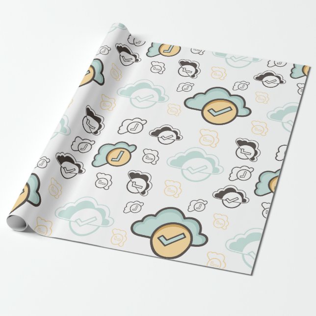 Papel De Regalo Patrón continuo de nubes (Desenrollado)