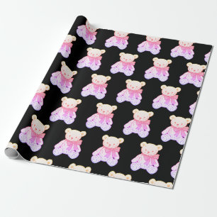 Papel De Regalo Patrón continuo de osito de peluche pastel espeluz