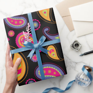 Papel De Regalo Patrón continuo de Paisley colorido