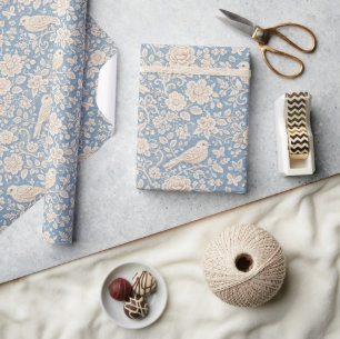 Papel De Regalo Patrón continuo de pájaros y flores en estilo chin