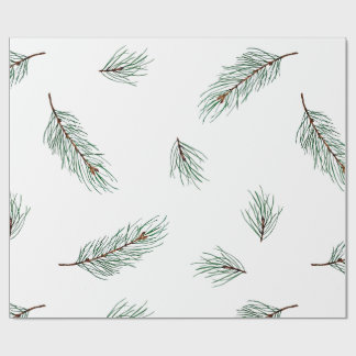 Papel De Regalo Patrón continuo de rama de pino moderno minimalist