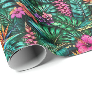 Papel De Regalo Patrón continuo de superficie de sueños de jungla