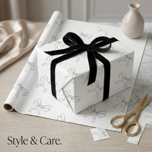 Papel De Regalo Patrón continuo personalizado de lazo elegante