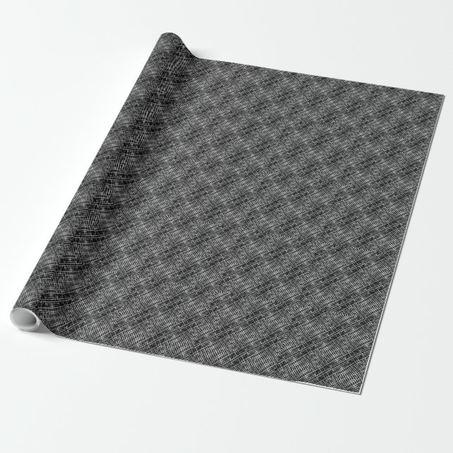Papel De Regalo Patrón controlado.06 BG negro (Desenrollado)