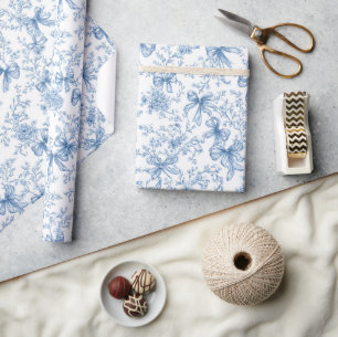 Papel De Regalo Patrón Coquette de Toile Azul