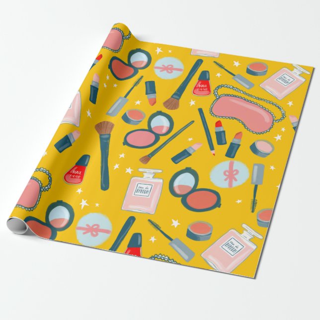 Papel De Regalo Patrón cosmético de belleza envoltura de regalo de (Desenrollado)