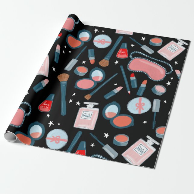 Papel De Regalo Patrón cosméticos de belleza envoltura de regalo n (Desenrollado)