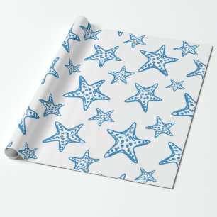Papel De Regalo Patrón Costero de Estrella de Mar Minimalista (2)