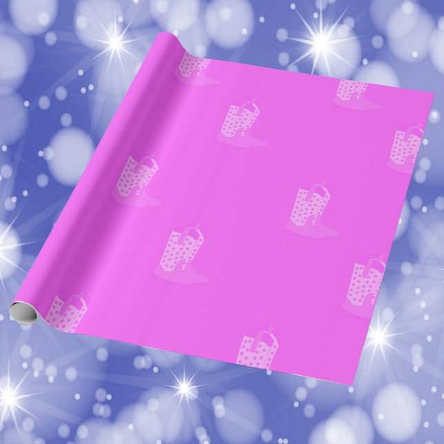 Papel De Regalo Patrón Cowboy Pink Bots Cowgirl (Wrapping paper with a pink cowboy boot pattern.)
