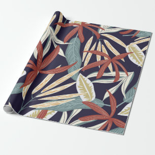 Papel De Regalo Patrón creativo sin fisuras con plantas tropicales