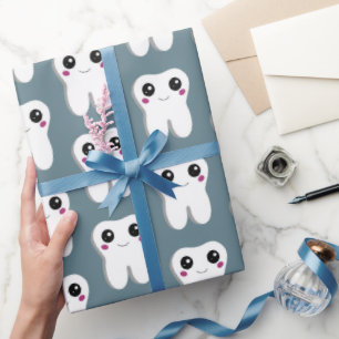 Papel De Regalo Patrón curtido de dientes dentales sonrientes