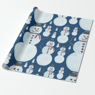 Papel De Regalo Patrón cutáneo de color de nieve azul escarchado
