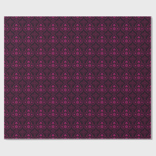 Papel De Regalo Patrón damasco gótico púrpura y negro