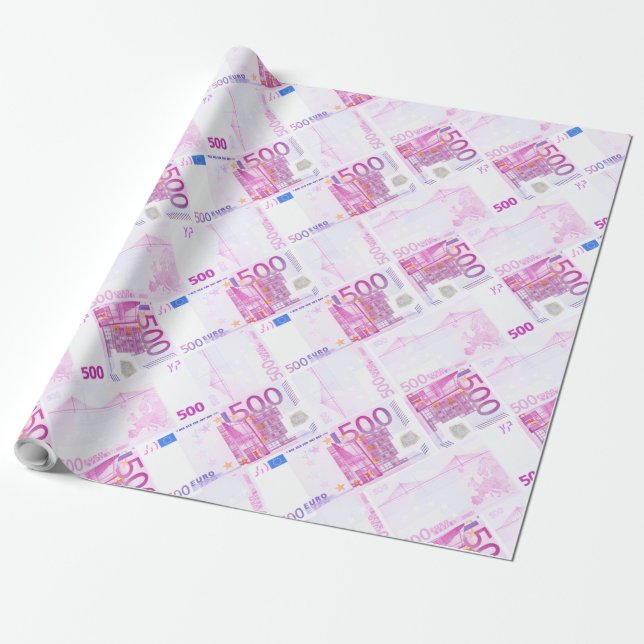 Papel De Regalo Patrón de 500 euros (Desenrollado)