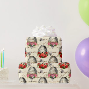 Papel De Regalo Patrón de abeja de miel vintage