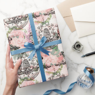 Papel De Regalo Patrón de abeja melífera vintage 