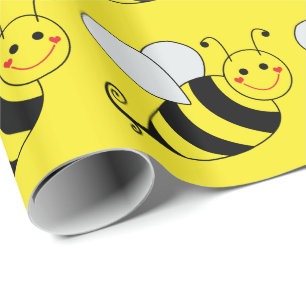Papel De Regalo Patrón de abejas con burbujas