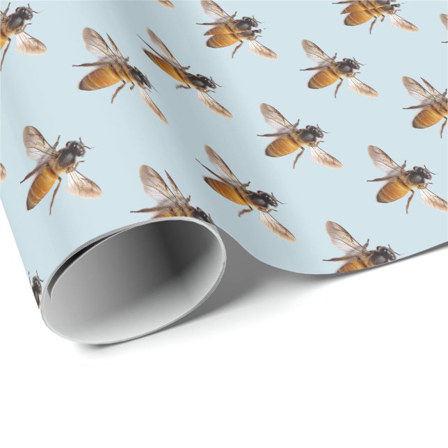 Papel De Regalo Patrón de abejas de abeja de abeja de abeja de abe (Esquina del rollo)