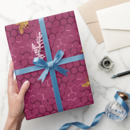 Papel De Regalo Patrón de abejas reina