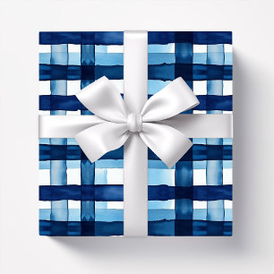 Papel De Regalo Patrón de acuarela azul marino