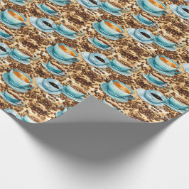 Papel De Regalo Patrón De Acuarela De Café Y Beans