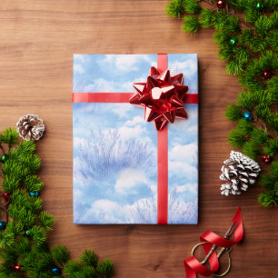 Papel De Regalo Patrón de acuarela de campo de lavanda azul cielo 