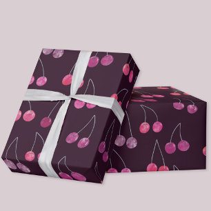 Papel De Regalo Patrón de acuarela de cereza