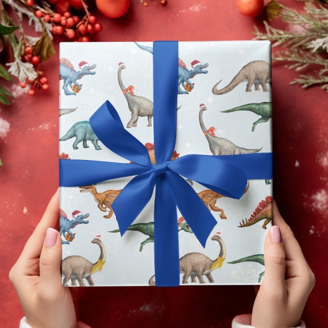 Papel De Regalo Patrón de acuarela de dinosaurios de vacaciones de (Subido por el creador)