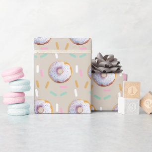 Papel De Regalo Patrón de acuarela de donut con sprinkles lindos