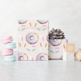 Papel De Regalo Patrón de acuarela de donut con sprinkles lindos