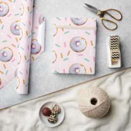 Papel De Regalo Patrón de acuarela de donut con sprinkles lindos