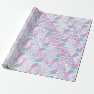 Papel De Regalo Patrón de acuarela de escamas de sirena púrpura
