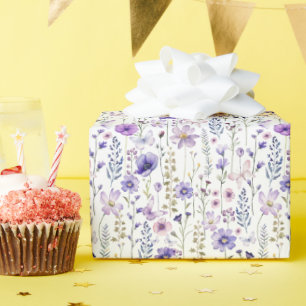 Papel De Regalo Patrón de acuarela de flor violeta