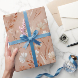 Papel De Regalo Patrón de acuarela de flores silvestres de tonos t