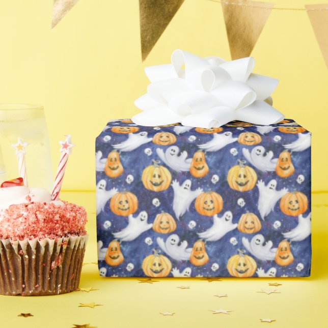 Papel De Regalo Patrón de acuarela de Halloween (Fiesta de cumpleaños )