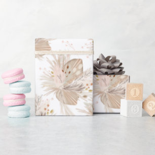 Papel De Regalo Patrón de acuarela de hierba seca de pampas boho d