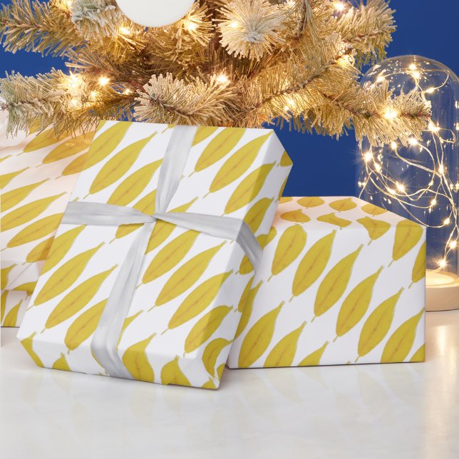 Papel De Regalo Patrón de acuarela de la caída amarilla (Vacaciones)