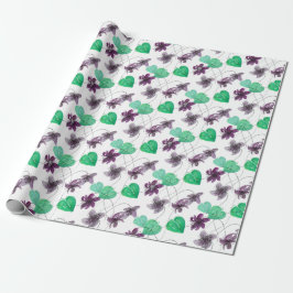 Papel De Regalo Patrón de acuarela de las violetas salvajes con en