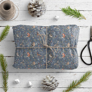 Papel De Regalo Patrón de acuarela de los animales de los bosques 