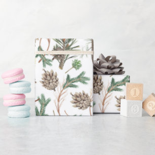 Papel De Regalo Patrón de acuarela de los navidades