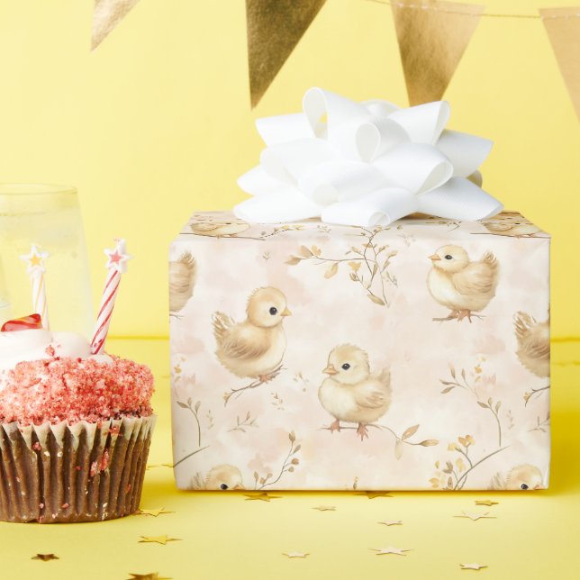 Papel De Regalo Patrón de acuarela de Pastel para bebés (Fiesta de cumpleaños )