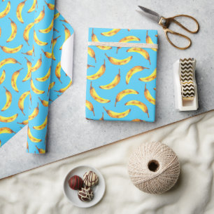 Papel De Regalo Patrón de acuarela de plátanos