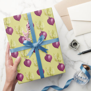 Papel De Regalo Patrón de acuarela de remolacha linda
