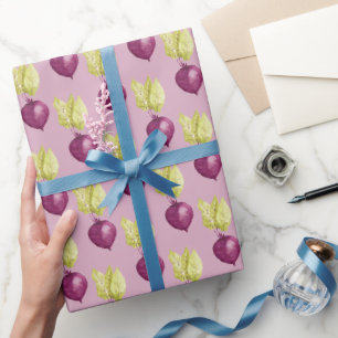 Papel De Regalo Patrón de acuarela de remolacha linda