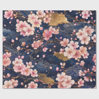 Papel De Regalo Patrón de acuarela de Sakura japonesa | Elegante C